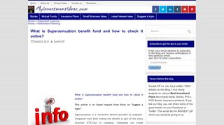 
                            8. What is Superannuation benefit fund and how to check it online?