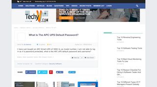 
                            6. What Is The APC UPS Default Password? - Techyv.com