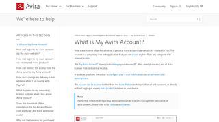 
                            9. What is the Avira Connect customer account? – Official ...