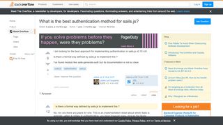 
                            6. What is the best authentication method for sails.js? - Stack Overflow