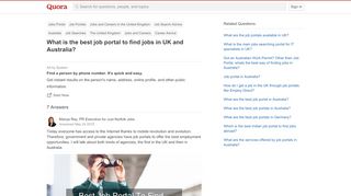 
                            4. What is the best job portal to find jobs in UK and Australia? - Quora