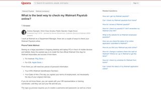 
                            2. What is the best way to check my Walmart Paystub online ...