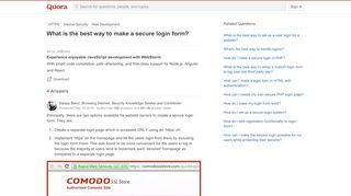 
                            4. What is the best way to make a secure login form? - Quora