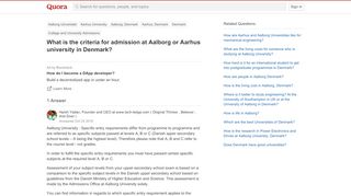 
                            9. What is the criteria for admission at Aalborg or Aarhus university ...