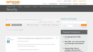 
                            2. What is the Default admin password for Aruba7010 ...