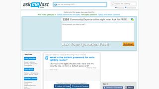 
                            3. What is the default password for arris tg862g router? - I ...
