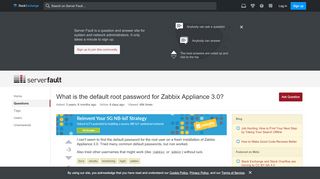 
                            3. What is the default root password for Zabbix Appliance 3.0?