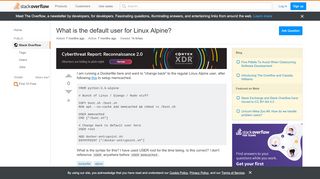 
                            4. What is the default user for Linux Alpine? - Stack Overflow