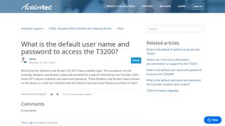 
                            7. What is the default user name and password to …