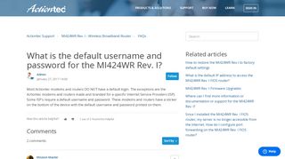 
                            3. What is the default username and password for …