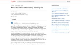 
                            5. What is the difference between log in and log on? - …
