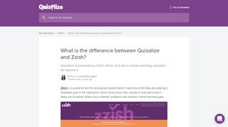 
                            8. What is the difference between Quizalize and Zzish ...