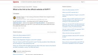 
                            6. What is the link to the official website of KVPY? - Quora
