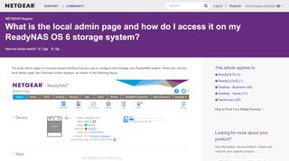 
                            1. What is the local admin page and how do I access ... - Netgear