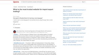 
                            6. What is the most trusted website for import export trading? - Quora