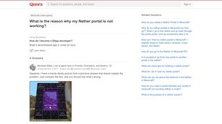 
                            6. What is the reason why my Nether portal is not working? - Quora