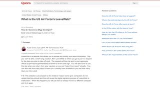 
                            7. What is the US Air Force's LeaveWeb? - Quora