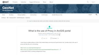 
                            5. What is the use of Proxy in ArcGIS portal | GeoNet, The Esri ...