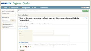 
                            3. What is the username and default password for ... - ASUSTOR