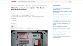 
                            8. What is the username and password of the Bharti Airtel 4G ...