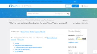 
                            7. What is two-factor authentication for your TeamViewer account?