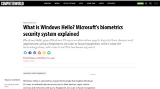 
                            8. What is Windows Hello? Microsoft's biometrics security system ...