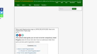 
                            2. What Jamb Regularization login is-( NYSC/DE) 2019/2020 :How to do ...