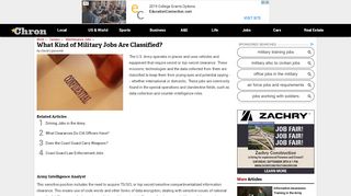 
                            6. What Kind of Military Jobs Are Classified? | Chron.com