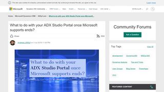 
                            9. What to do with your ADX Studio Portal once Microsoft supports ends ...