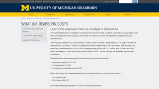 
                            3. What UM-Dearborn Costs - University of Michigan-Dearborn