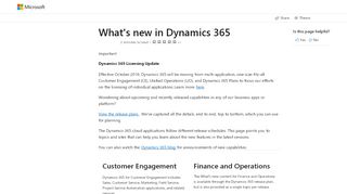 
                            8. What's new in Microsoft Dynamics 365 | Microsoft Docs