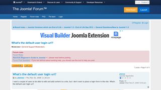 
                            6. What's the default user login url? - Joomla! Forum ...