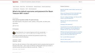 
                            7. What's the default username and password for Beam Telecom ...