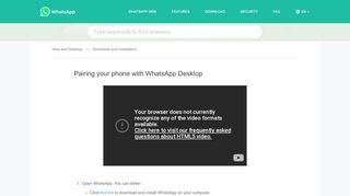 
                            3. WhatsApp FAQ - Pairing your phone with WhatsApp …