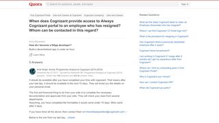 
                            2. When does Cognizant provide access to Always Cognizant ...