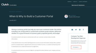 
                            3. When & Why to Build a Customer Portal | Clutch.co