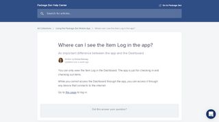 
                            5. Where can I see the Item Log in the app? | Package Zen Help Center