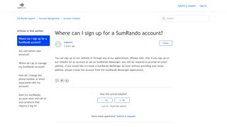 
                            3. Where can I sign up for a SumRando account?