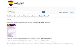 
                            4. Where do I find financial aid information in the Student Portal? - Ashford