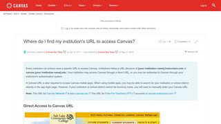 
                            10. Where do I find my institution's URL to access ... | Canvas LMS ...