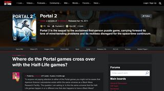 
                            2. Where do the Portal games cross over with the Half-Life games ...