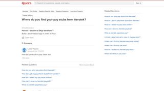 
                            5. Where do you find your pay stubs from Aerotek? - Quora