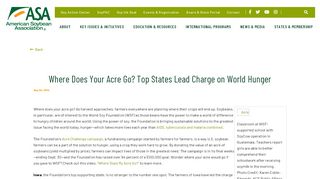 
                            5. Where Does Your Acre Go? Top States Lead Charge on World Hunger