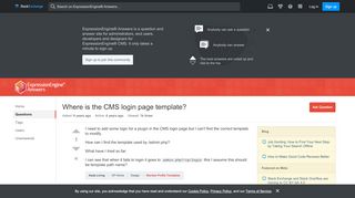 
                            6. Where is the CMS login page template? - ExpressionEngine® Answers