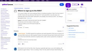 
                            3. Where to sign-up to the KKK? | Yahoo Answers