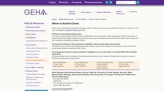 
                            10. Where to Submit Claims | GEHA