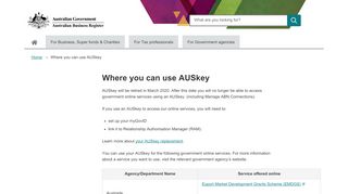 
                            2. Where you can use AUSkey | ABR