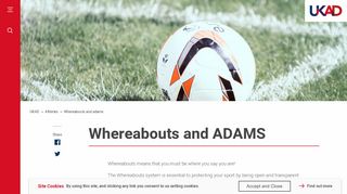 
                            9. Whereabouts and ADAMS | UK Anti-Doping