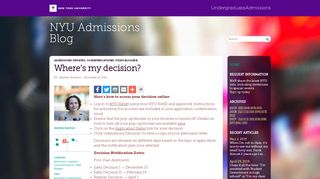 
                            6. Where's my decision? - NYU Admissions BlogNYU Admissions Blog