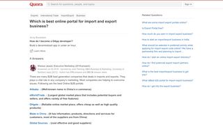 
                            5. Which is best online portal for import and export business? - Quora